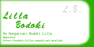 lilla bodoki business card